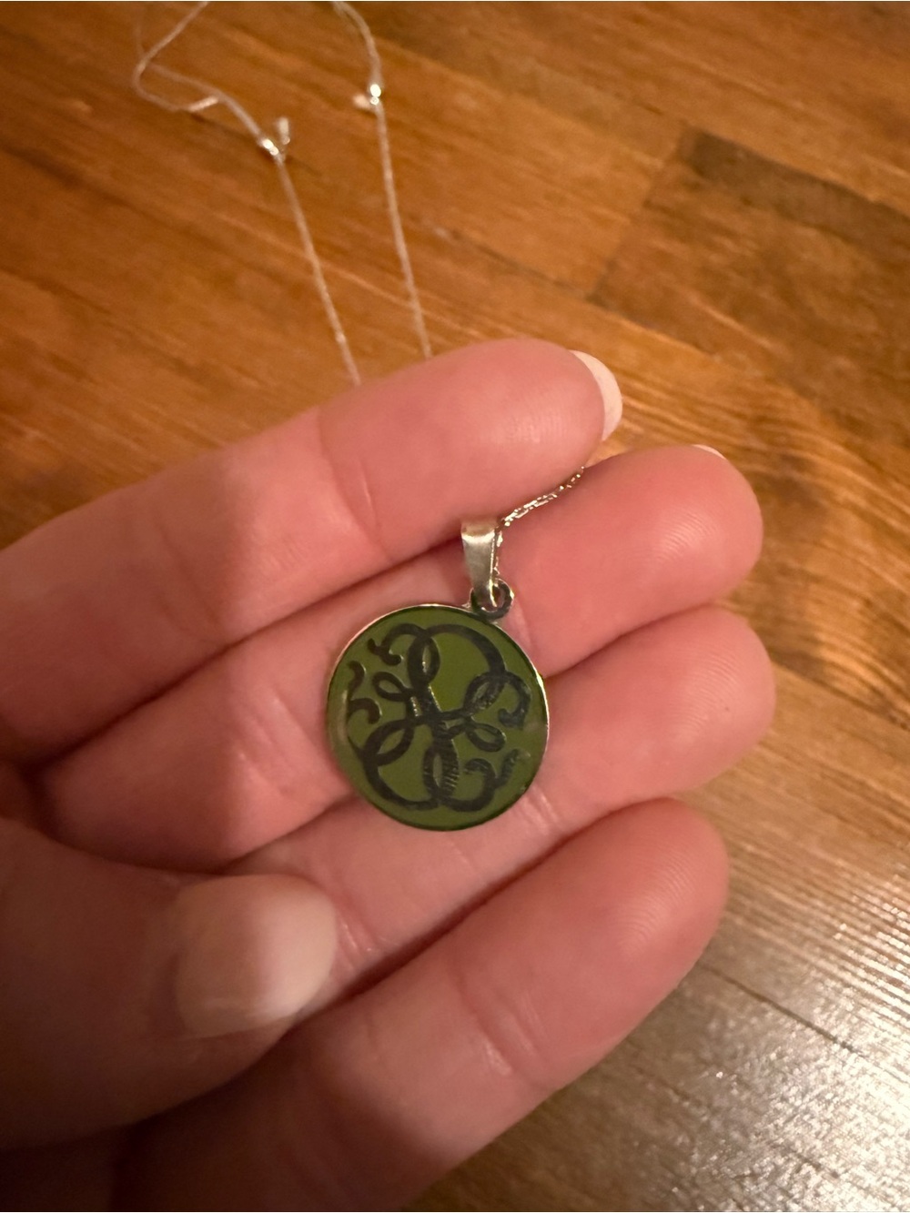 Alex and Ani Silver Necklace with Green Octopus Pendant